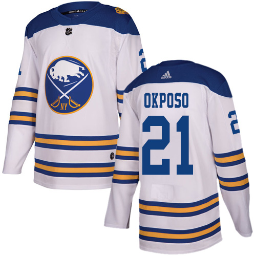Adidas Sabres #21 Kyle Okposo White Authentic 2018 Winter Classic Stitched NHL Jersey